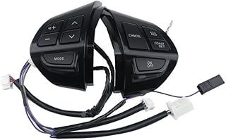 Botão do volante compatível com Mitsubishi Outlander 2006-2012 e L200 2006-2016. Botão de controle de cruzeiro no volante (prateado).