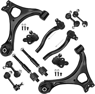 KRGUOD Kit De Suspensão Do Braço Controle Inferior Dianteiro 12 Peças Compatível Com Honda Civic Modelo Não Si 2006 2007 2008 2009 2010 2011 Barra Estabilizadora Junta Esférica E Direção K620382 K62