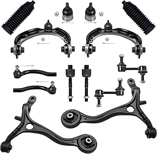 AUQDD Kit Suspensão Dianteira De 14Pç Compatível Com Honda Accord 2008-2012, Incluindo 4 Braços De Controle, 2 Juntas Esféricas, 2 Barras Estabilizadoras E 4 Terminais De Direção Internos E Externos
