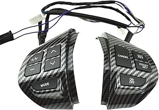 Controle de volante compatível com Mitsubishi Pajero Montero Sport KH 2008-2015, botão de controle de áudio e piloto automático no volante, código 8701A087 8602A008 (preto)