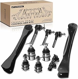A-Premium Conjunto de 10, braço de controle superior dianteiro, junta esférica superior e inferior, extremidade de haste de direção externa, compatível com Jeep Grand Cherokee 93-98, Wrangler 97-06,