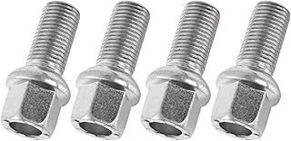 Porcas de roda compatíveis com VW Fox 2003 2004 2005 2006 2007 2008 2009 2010 2011 (4 unidades) - Parafusos de roda com raio de rosca de 28 mm - WHT002437