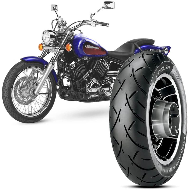 Pneu Moto Drag Star 650 Metzeler Aro 15 170 80 15 77H Traseiro Me