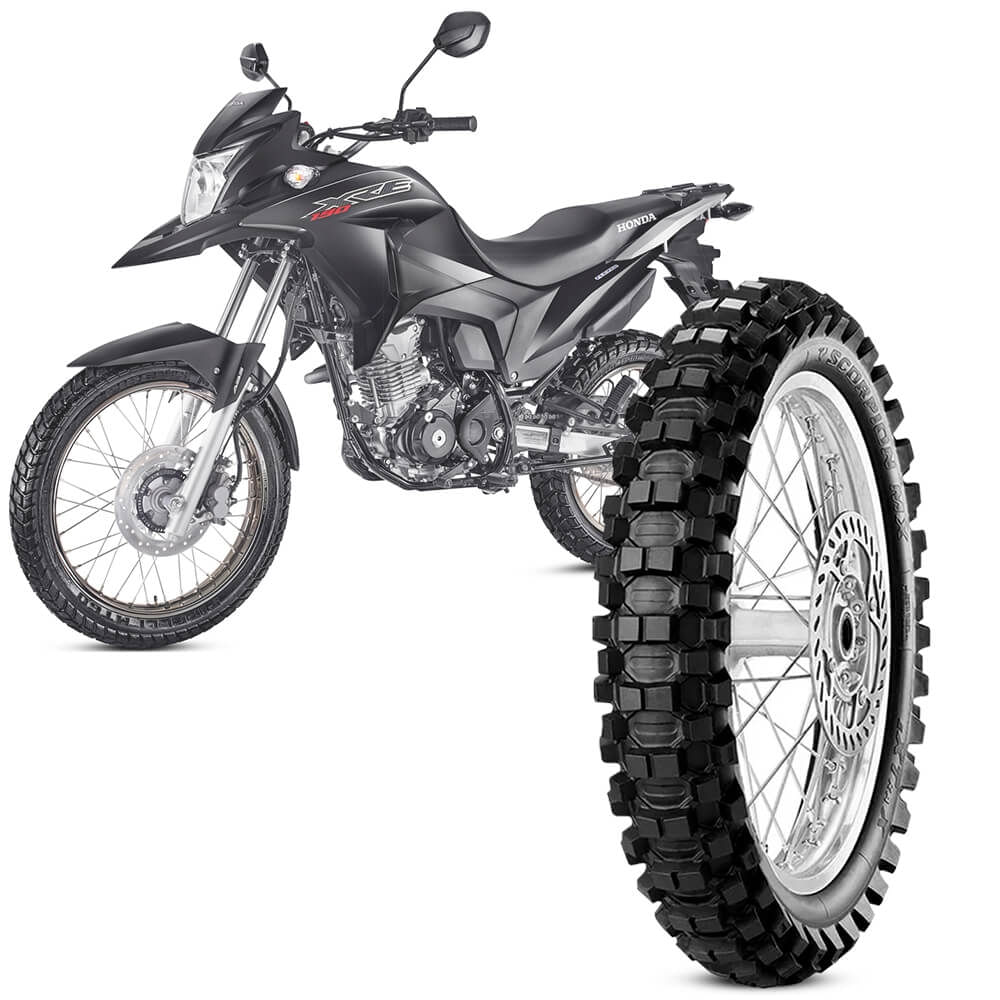Pneu Moto Honda Xre 190 Pirelli Aro 17 110 90 17 60M Traseiro Scorpion