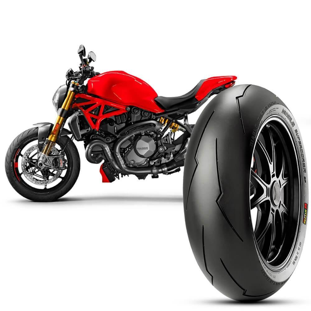 Pneu Moto Monster 1200 Pirelli Aro 17 200 55R17M 78W V3 Tl Traseiro Diablo Supercorsa Sp