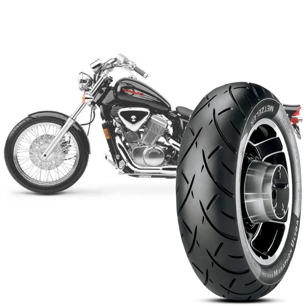 Pneu Moto Shadow 600 Metzeler Aro 15 170 80 15 77H Traseiro Me 888 Marathon Ultra