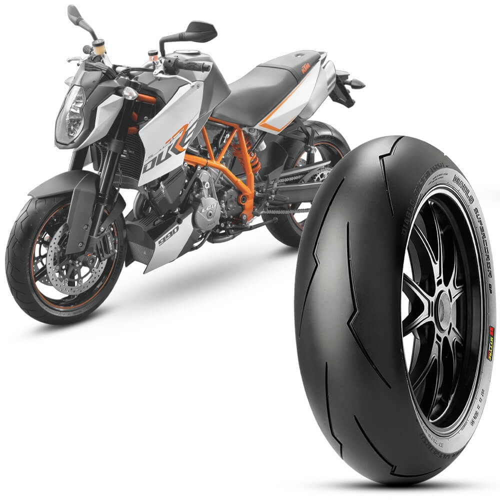Pneu Moto Superduke 990 Pirelli Aro 17 180 55 17 Tl 73W Traseiro Diablo Supercorsa Sp