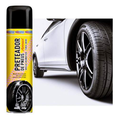 Pretinho Limpa Pneus 400ML Spray Power Preteador Centralsul