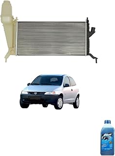 Kit Radiador GM Celta 1.0 1.4 2002 a 2006 com Ar + Aditivo Radiador Visconde RV Cool Azul