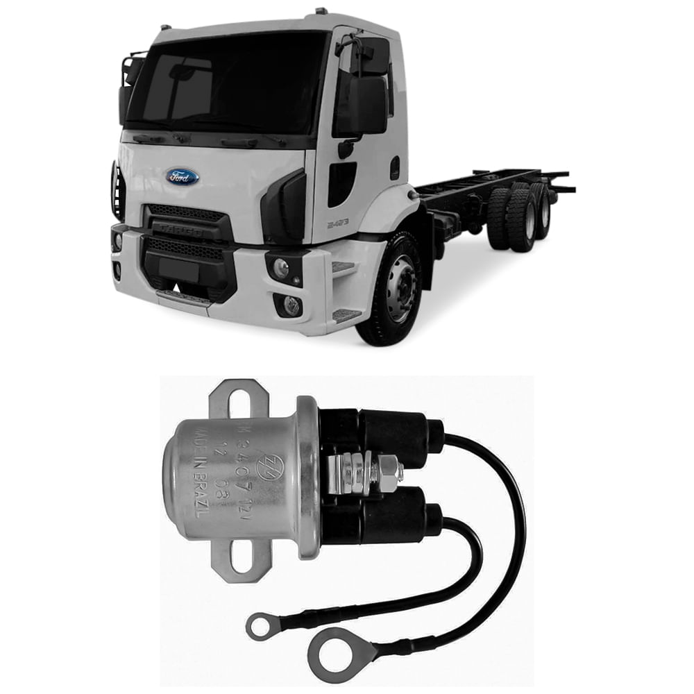 Relé Auxiliar Solenoide Partida 12V Ford Cargo 2423 2622 2422 2006 2017 Zm 3407
