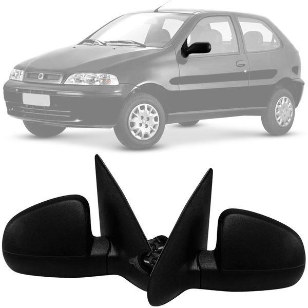 Retrovisor Fiat Palio 2001 2003 2 Portas Preto Controle Cofran