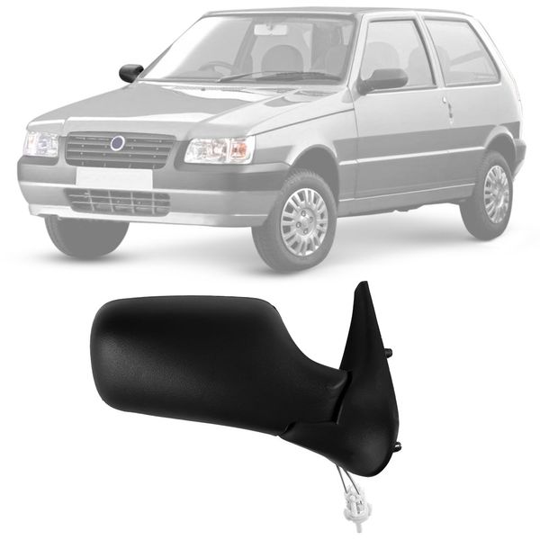 Retrovisor Fiat Uno Fire 2001 2004 2 Portas Preto Controle Carolcar