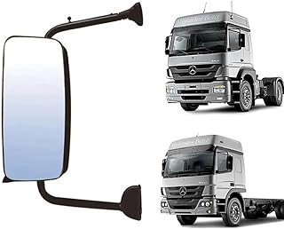 ESPELHO RETROVISOR ESQ MANUAL MB AXOR ATEGO 2007 A 2014 SEM DESEMBAÇADOR SEM AUXILIAR COM BRAÇO