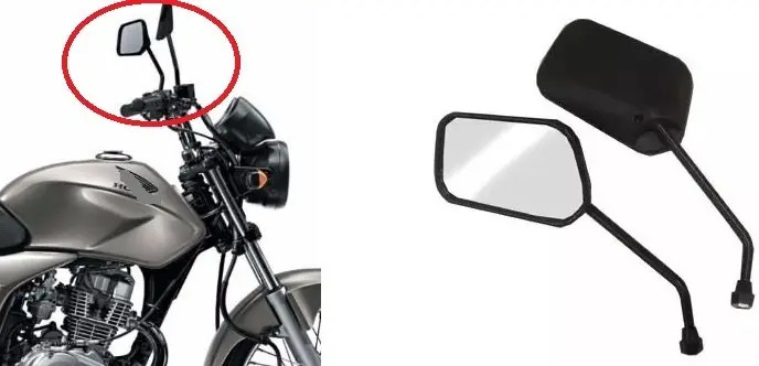 Retrovisor Titan 150 2004 2009 Esquerdo Preto 9MM Gvs