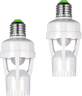 Kit 2 Sensor de Presença com Fotocélula Soquete E27 Bivolt 110V/220V Detecção 360° Iluminação Automática Andarix