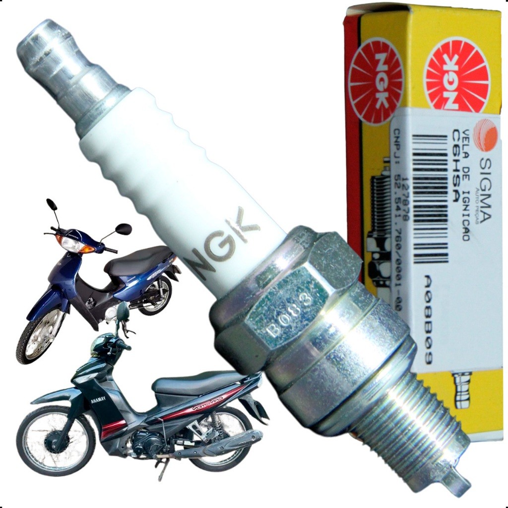 Vela Ignição C100 Biz Crypton 115 Web 100 Ngk C6HSA